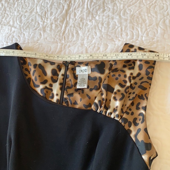 Caché Black with leopard accent sheath dress - Picture 7 of 8